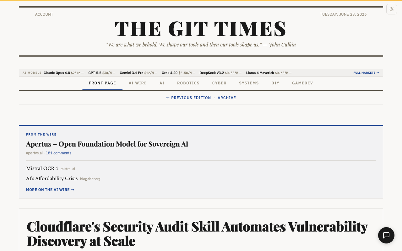 gittimes.com — AI-generated daily newspaper from GitHub